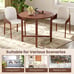 36 Foldable Kitchen Table Round Dining Table w/Solid Rubber Wood Legs