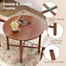 36 Foldable Kitchen Table Round Dining Table w/Solid Rubber Wood Legs