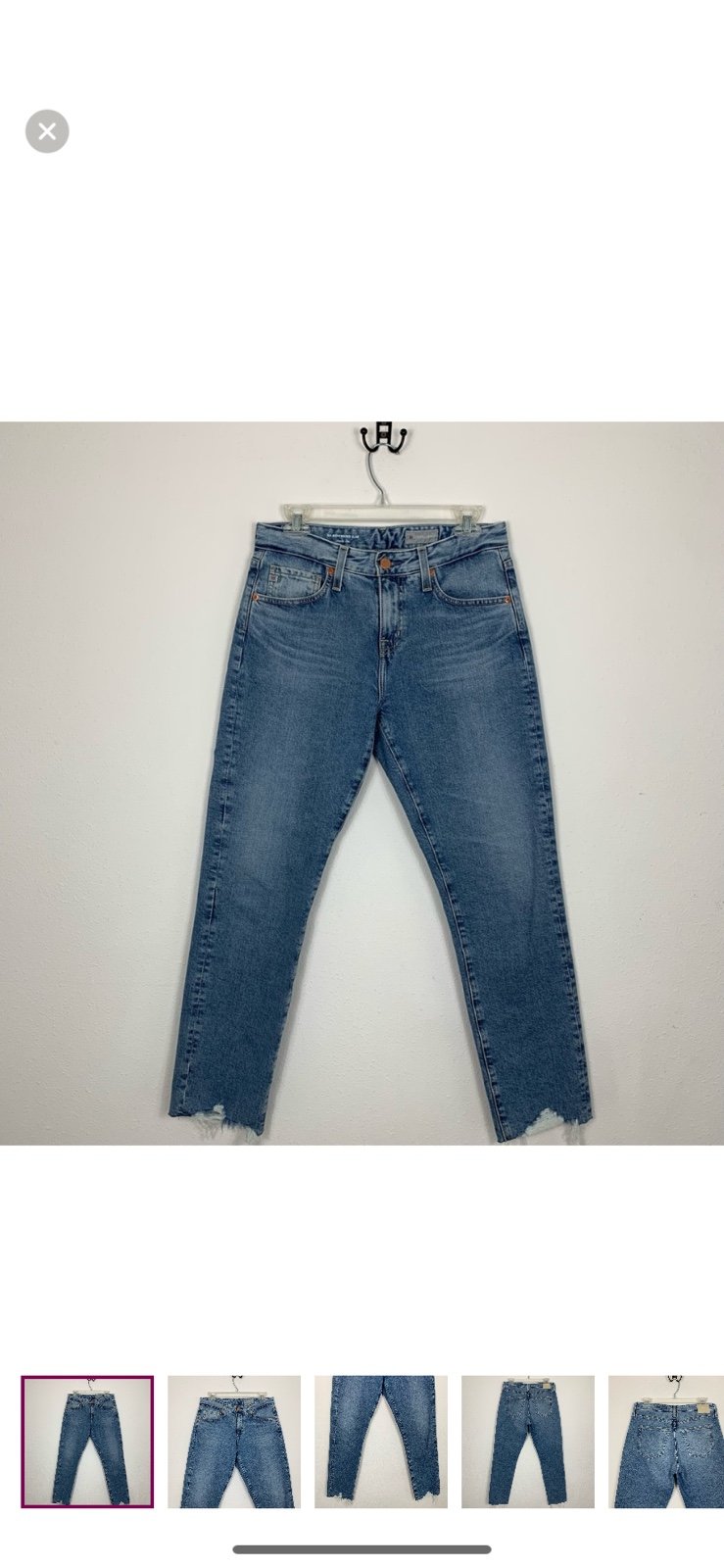 AG Adriano Goldschmied Ex-Boyfriend Slouchy Slim Contour360 Raw Hem Jean Sz 26R