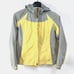 EDDIE BAUER Waterproof Jacket Womens Medium Yellow Gray Weather Edge Hooded Rain