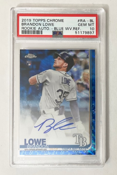 Brandon Lowe 2019 Topps Chrome Auto RC Blue #d /150 PSA 10