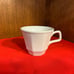 Coffee Pot and 6 Cups, White Geometric Ironstone
