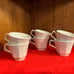 Coffee Pot and 6 Cups, White Geometric Ironstone