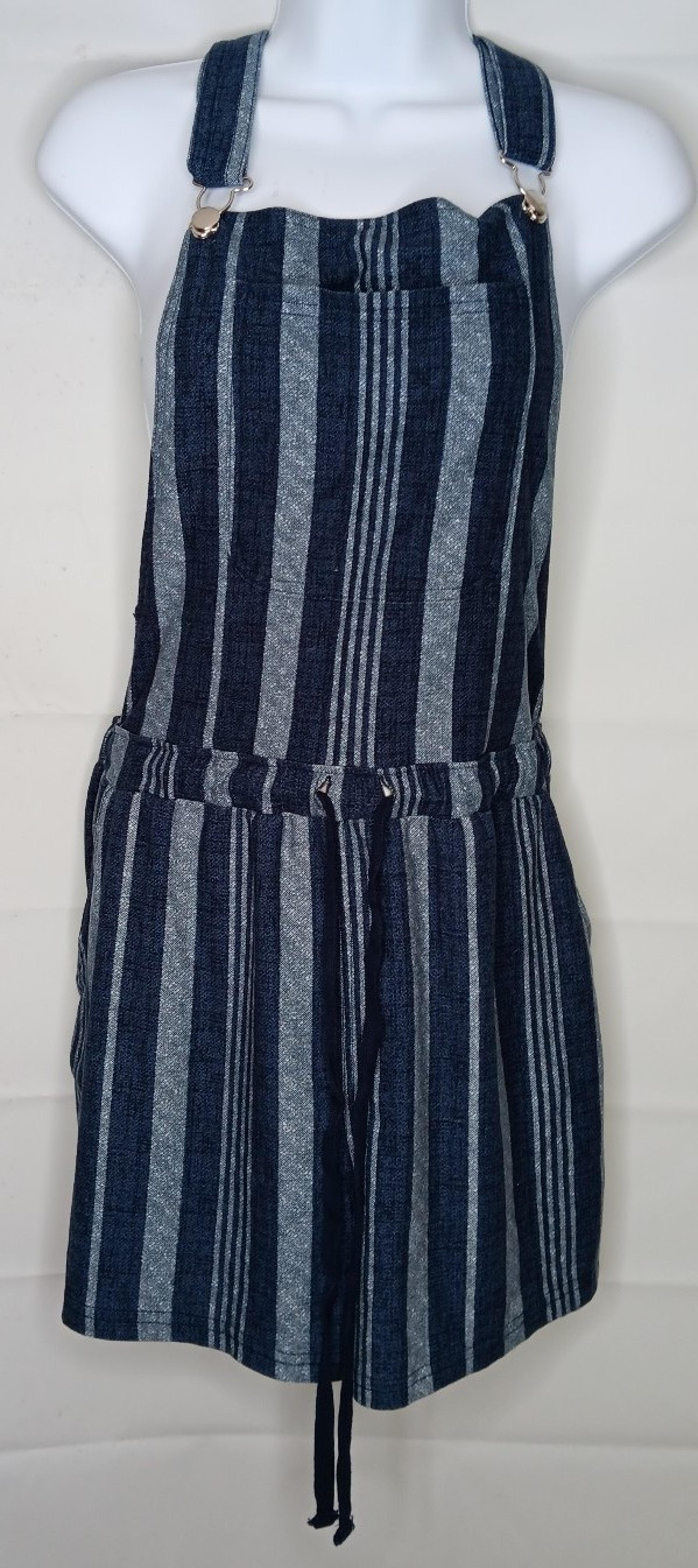 No Boundaries Striped Jumpsuit Shorts Romper Juniors 15 17 Blue
