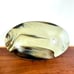 Vintage Art Glass Oval Platter Tray Marbled Glass Tan & Brown Signed S. Temple