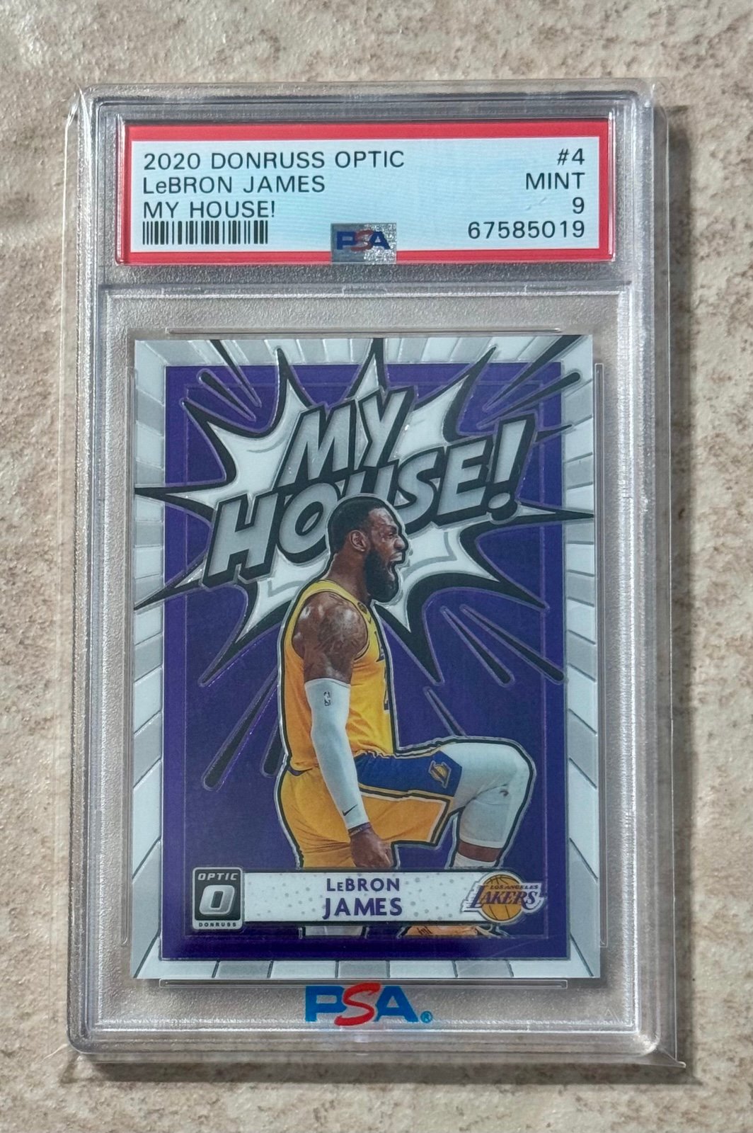 Lebron James 2020 Panini Donruss Optic #4 My House! los Angeles Lakers PSA 9