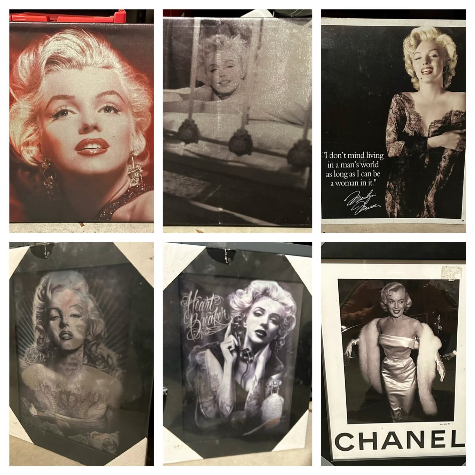 Lot of Marilyn Monroe Wall Art - 16 pcs