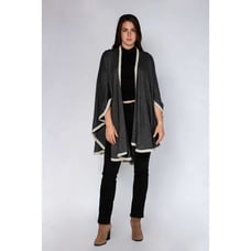 Alchemy Story One Size Fits Most Charcoal Gray Cashmere Cape Poncho Cozy Wrap