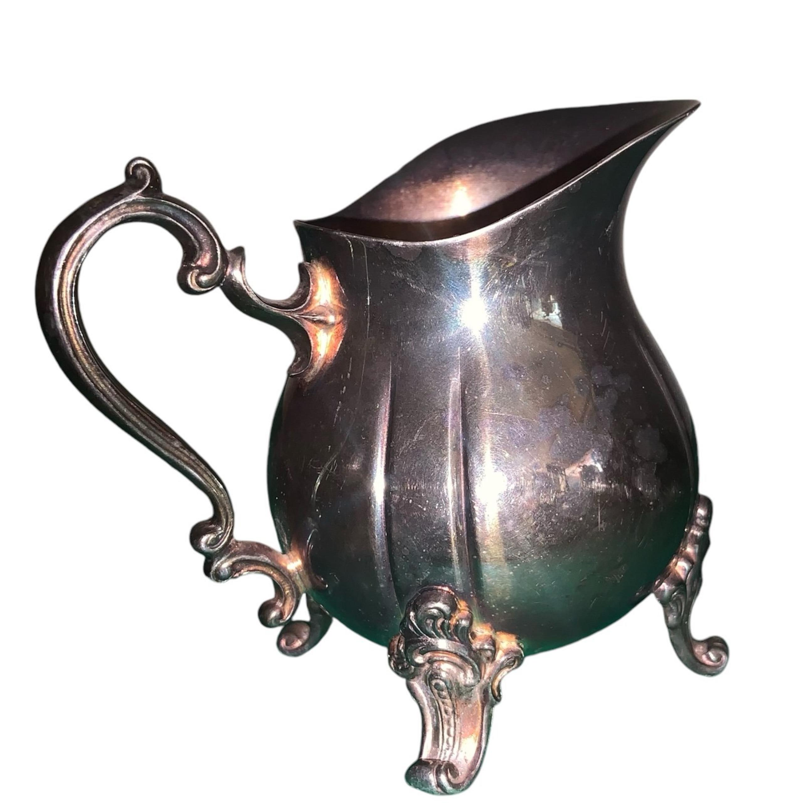 RARE 1960's Gorham Heritage YH341 Silver plated coffee creamer w handle and feet