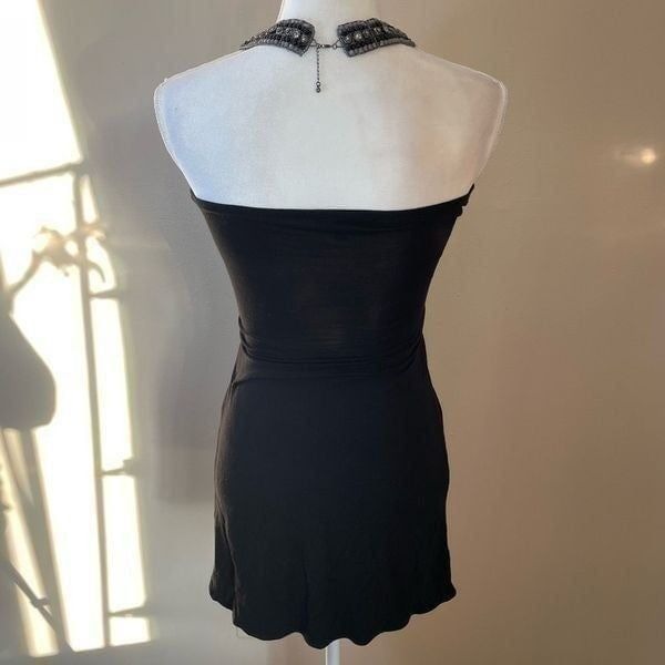 Sky| XSmall| Rouched|Shirt Dress|Rhinestone Halter|Has Stretch