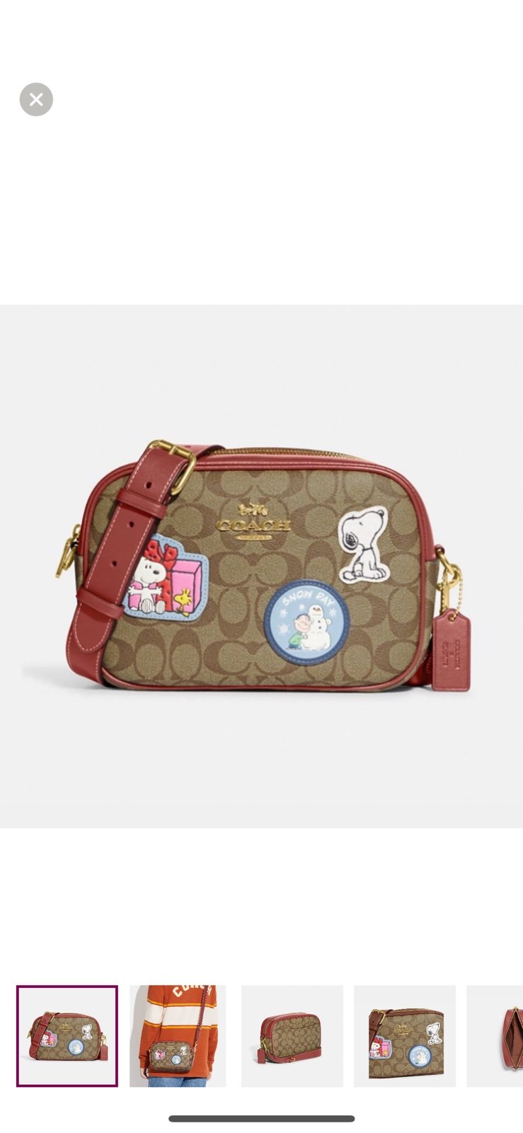 Coach X Peanuts Jamie Camera Bag In Signature Canvas With Patches