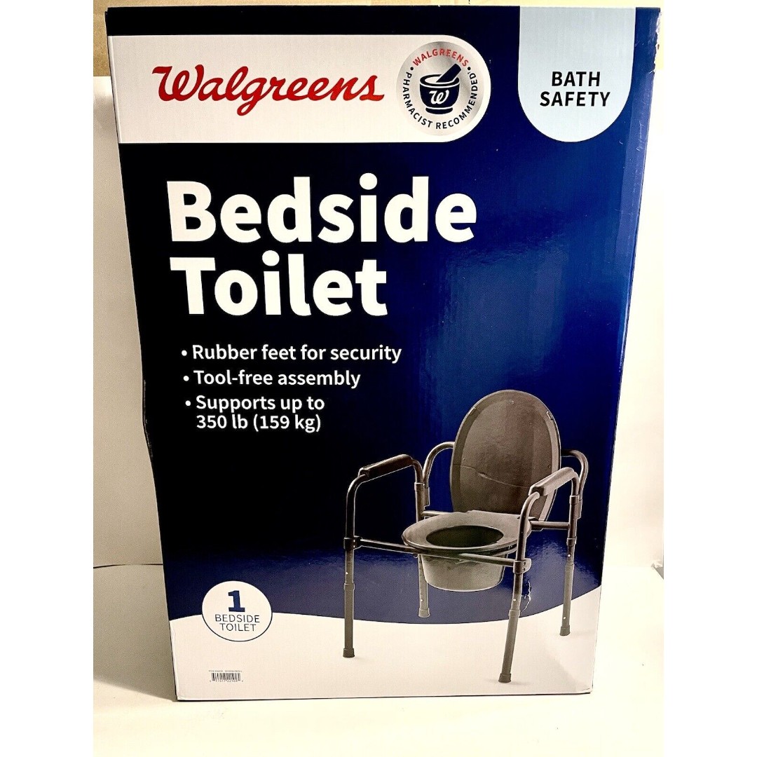 Walgreens Bath Safety Bedside Toilet - Up to 350 Pounds - Item #404635 - New