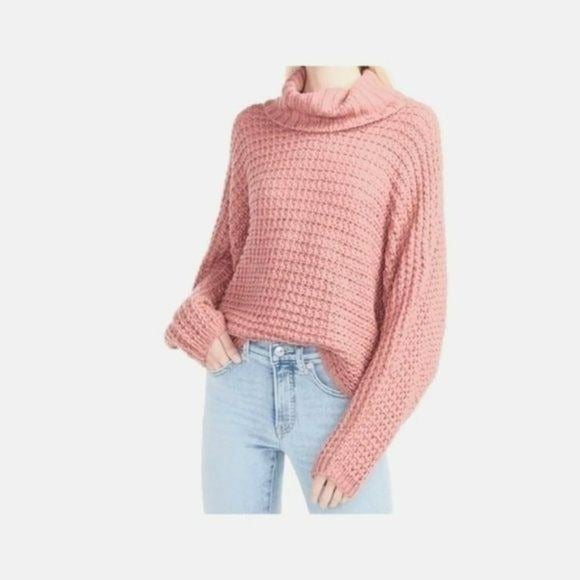 Express - Oversized Open Stitch Cowl Neck Sweater