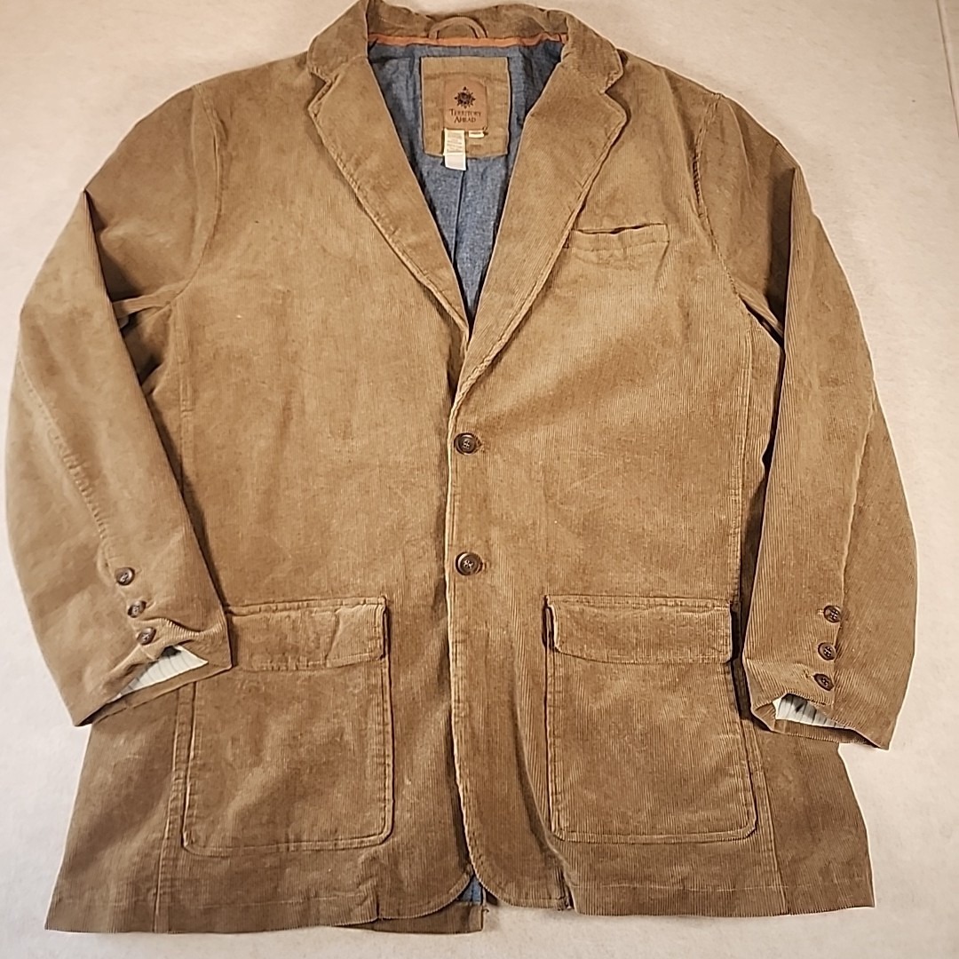 The Territory Ahead Jacket Men's Size XXLL Brown Corduroy Blazer/Jacket 2 Button