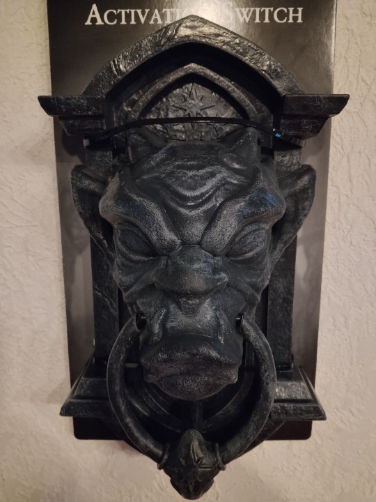 GARGOYLE DOOR KNOCKER ANIMATRONIC ACTIVATION DECOR - HALLOWEEN HORROR - DISPLAY