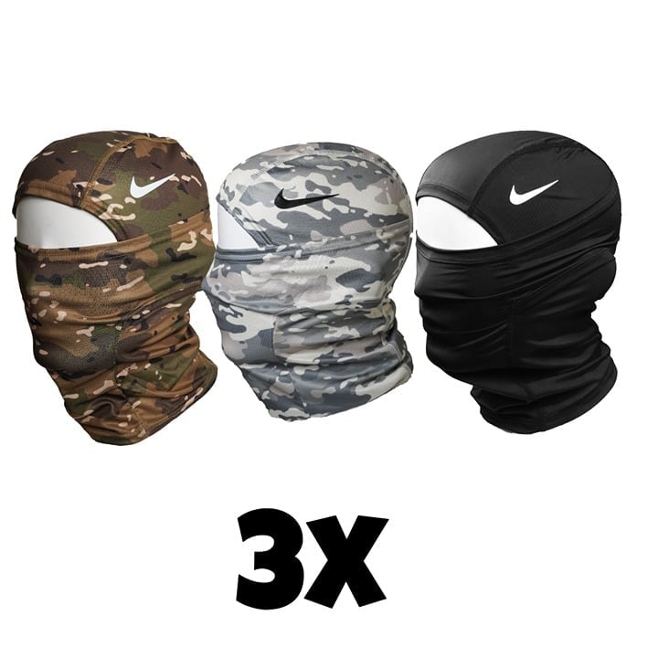 Nike Ski Mask Dri-Fit Hydro Hood Geen Camo White Camo Black 3x Bundle