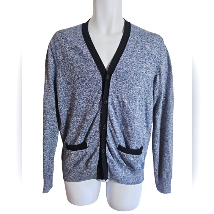 American Eagle Medium Blue Classic Preppy Light Cardigan Sweater Y2K