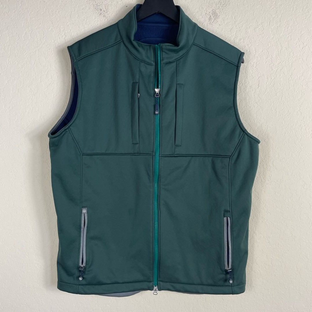 Peter Millar Gale Force Soft Shell Lined Vest in Green Size Medium