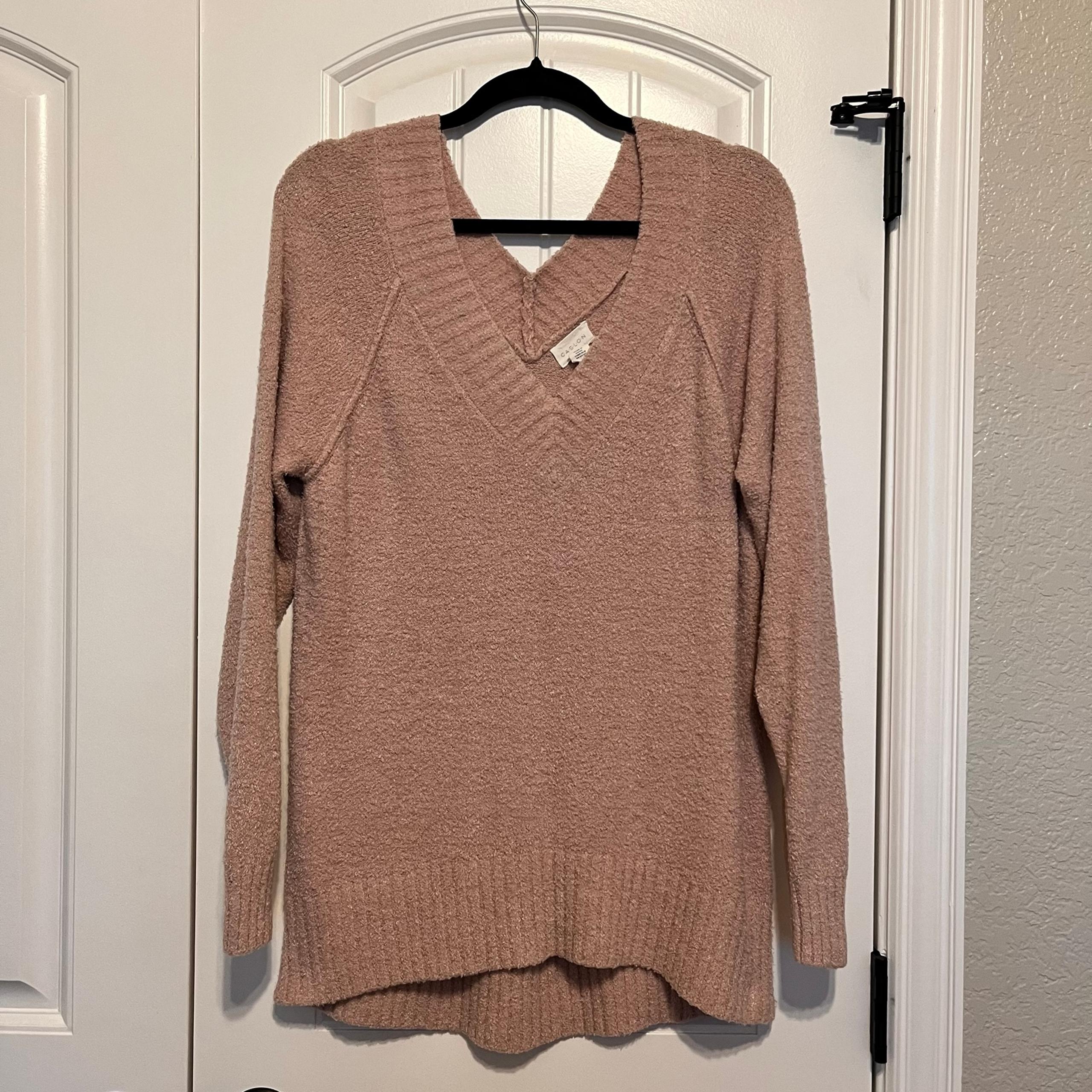Caslon Pink V-Neck Sweater | Size XL | Super Soft Knit | RN58665