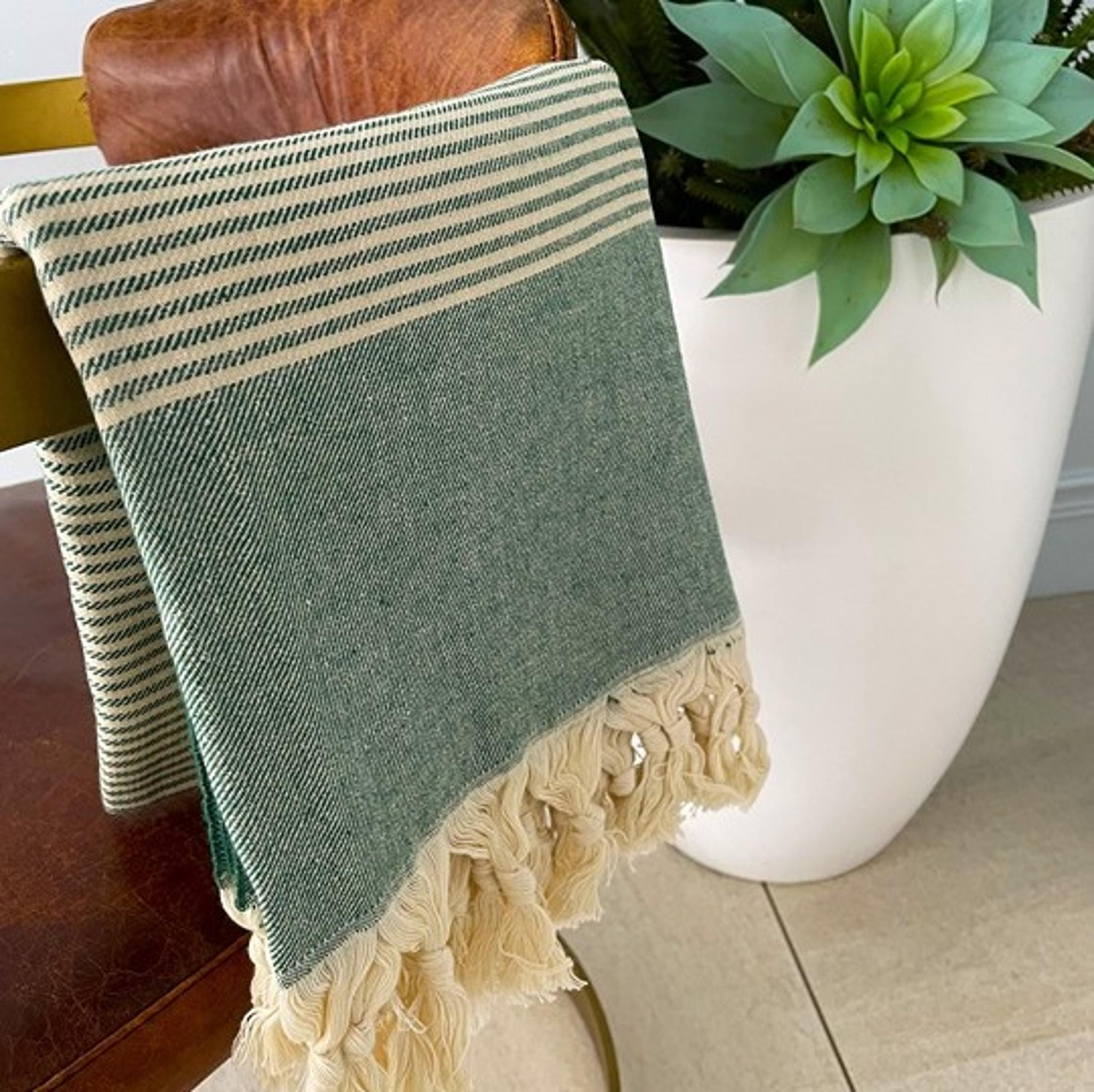 Sand Free Green Turkish Beach Bath Towel - Citizens of the Beach Chico