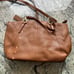 Women's Coach Tan Pebble Leather Duo Crossbody Hand bag