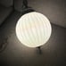 Vintage Mid-Century White Glass Globe Hanging Ceiling Light Swag Lamp Orb