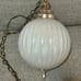Vintage Mid-Century White Glass Globe Hanging Ceiling Light Swag Lamp Orb