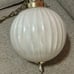 Vintage Mid-Century White Glass Globe Hanging Ceiling Light Swag Lamp Orb