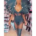 Fringe body suit with fringe bra top