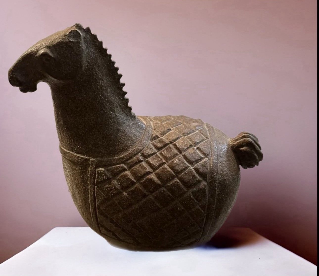 Currey & Co. Modern Terracotta Glaze Artistic Horse Sculpture