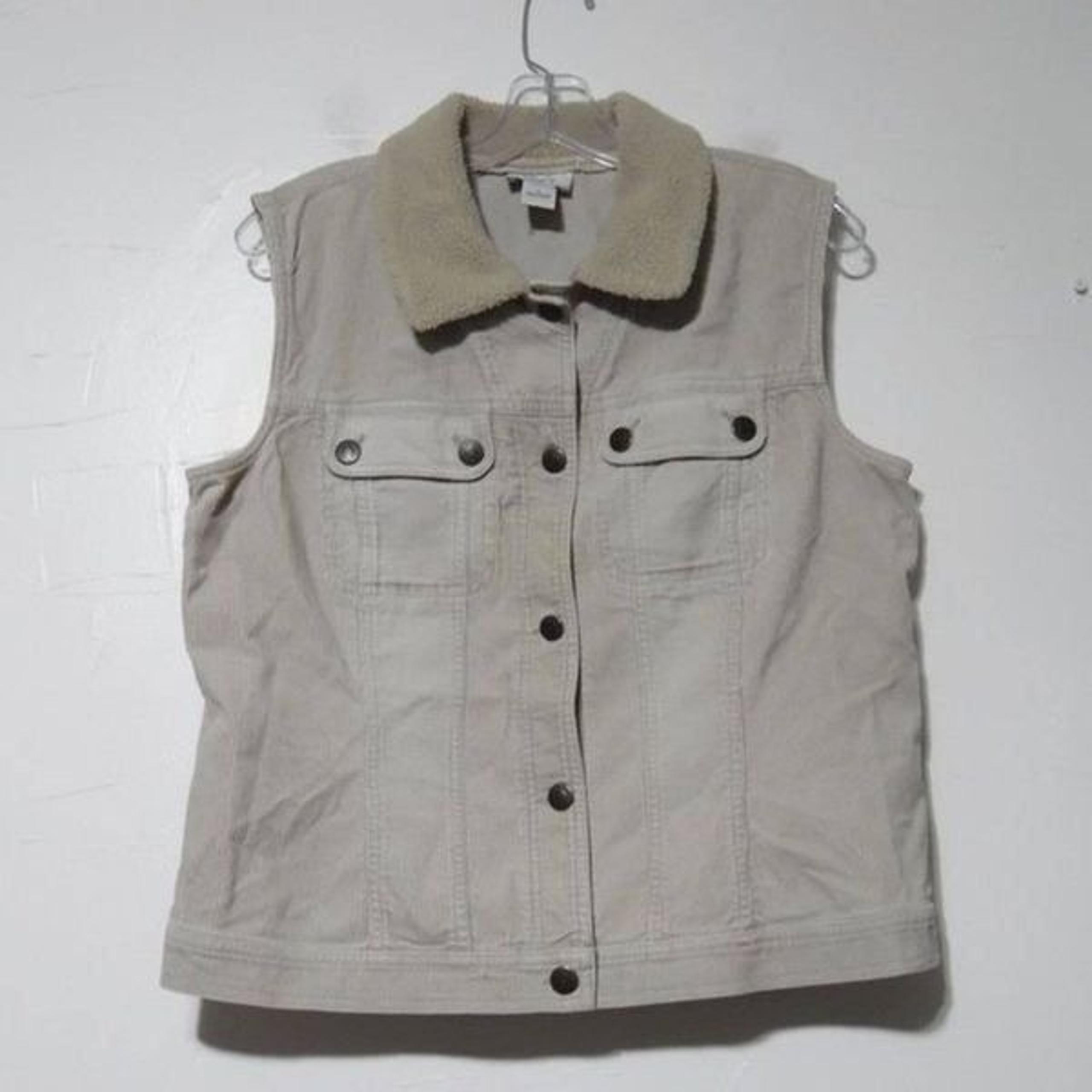 Ann Taylor Loft Vest Ladies Large Corduroy Gorp Core
