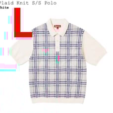 Supreme Plaid Knit S/S Polo White