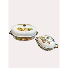 Tabletops vintage fruit decor 10inch saucepan 16” roaster SKU 6052