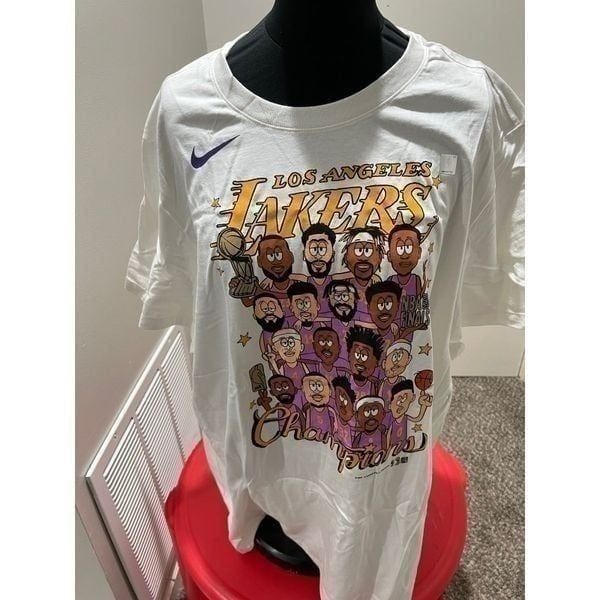 Men's Los Angeles Lakers Nike White 2020 NBA Finals Champions Celebration Roster