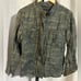 Sanctuary jacket Womens small Green Tan Camo Snap Roll Tab Sleeves Boyfriend