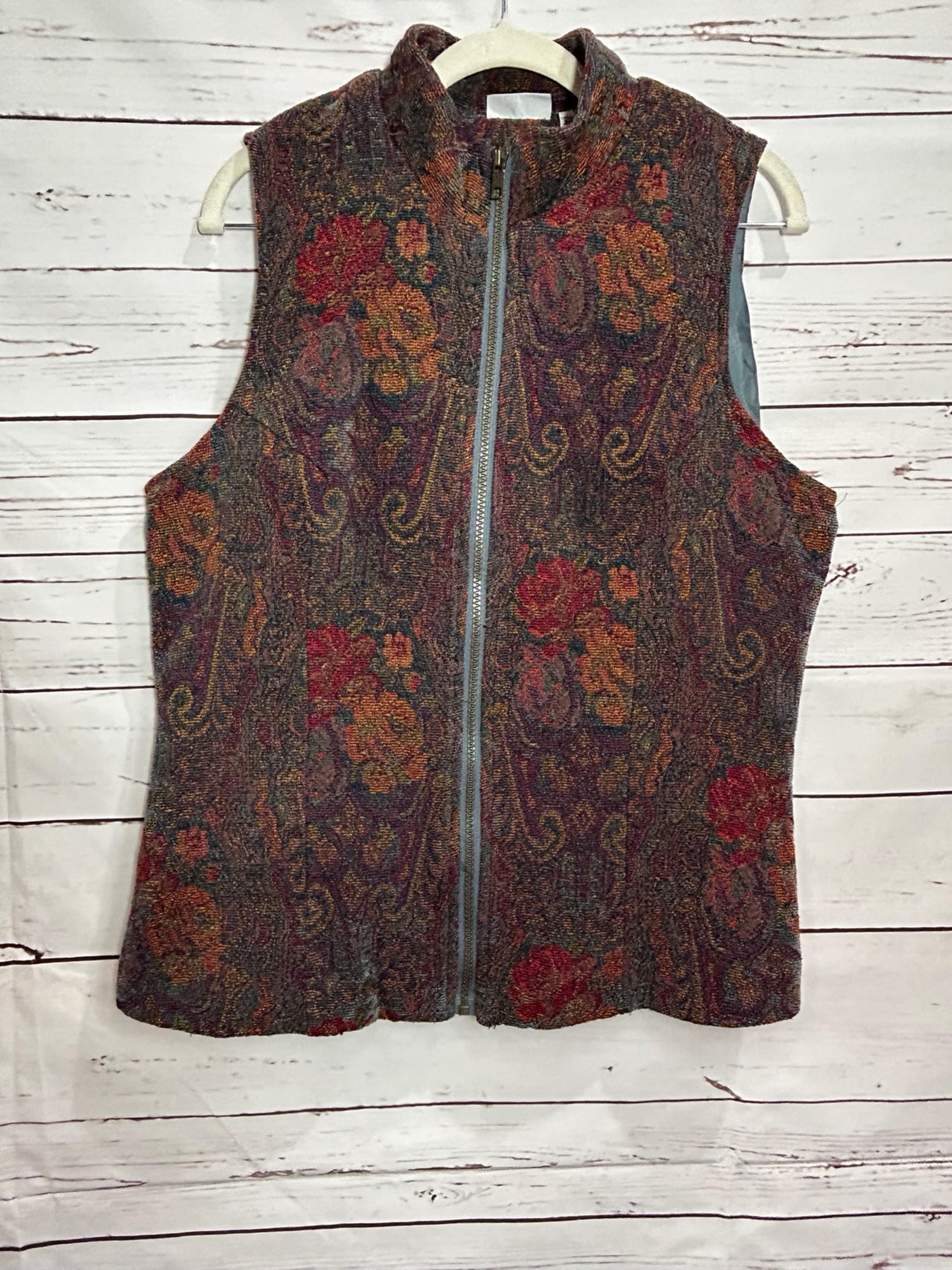 White Stag Vintage 1990s/2000s Y2K Floral Paisley Tapestry Vest Size L