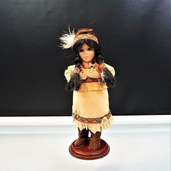 Vintage Native American Music Box Doll 11 Inch