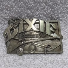 Dixie Dixieland Buckle Rifle Sword Canteen Siskiyou 1985 P-30 Great Vintage !!