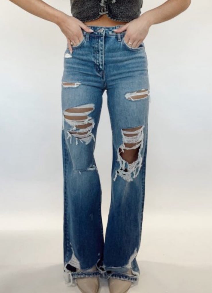 Flying Monkey destroyed denim