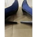 Matteo PITTI Italian Satin Pumps Shoes cone heel navy blue pointed new evening