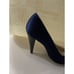 Matteo PITTI Italian Satin Pumps Shoes cone heel navy blue pointed new evening