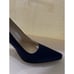 Matteo PITTI Italian Satin Pumps Shoes cone heel navy blue pointed new evening