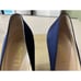 Matteo PITTI Italian Satin Pumps Shoes cone heel navy blue pointed new evening
