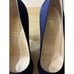 Matteo PITTI Italian Satin Pumps Shoes cone heel navy blue pointed new evening