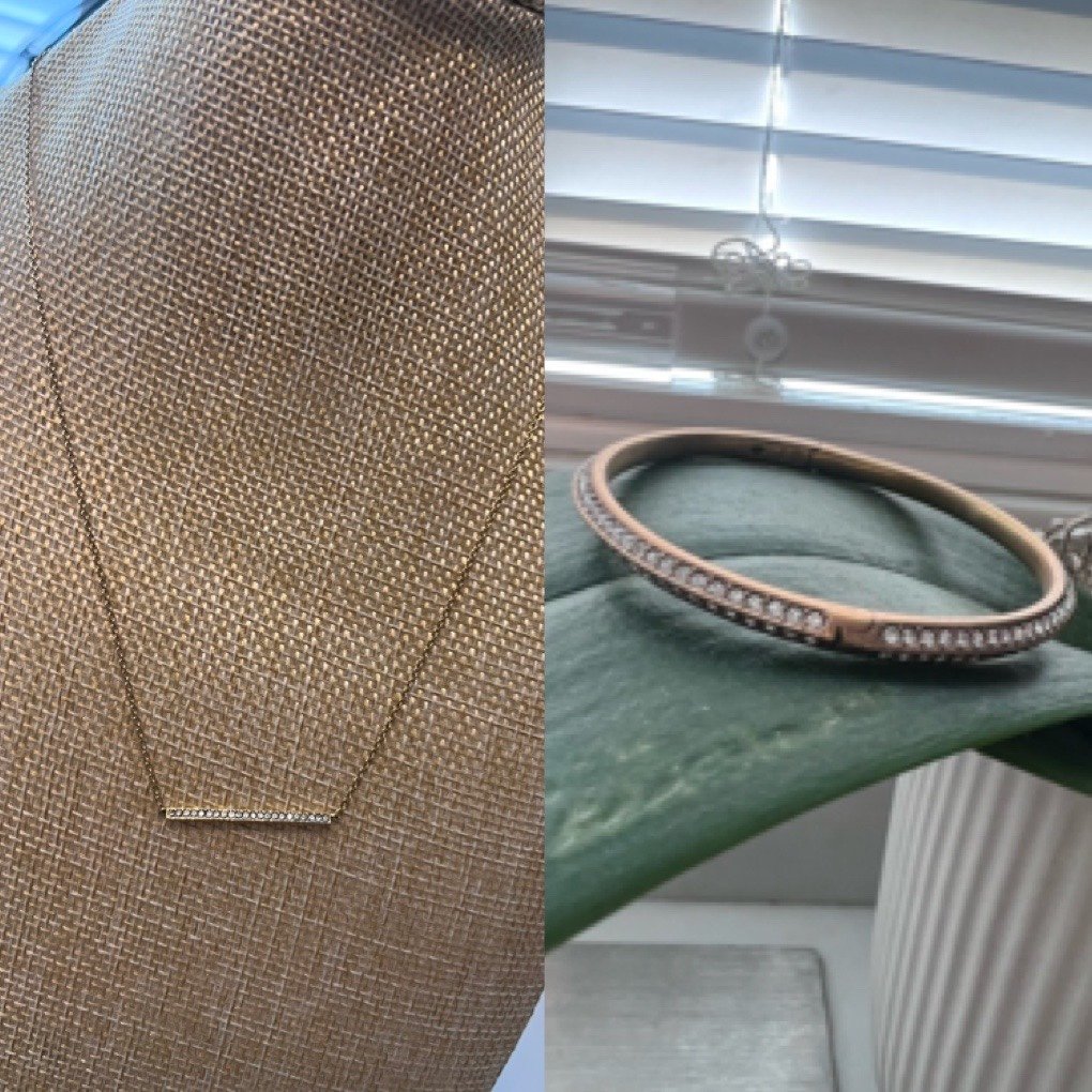 Nadri Jewelry | Nadri Pav Crystal Bangle and Nadri pave pendent necklace