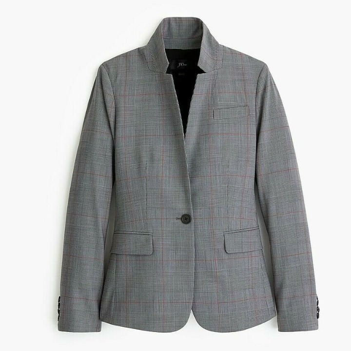 J. Crew Women's Gray Glen Plaid Blazer