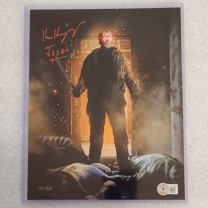 KEN KIRZINGER/JASON BAM BOX HORROR Signed 8x10 AUTOGRAPH Beckett FREDDY vs 14/50