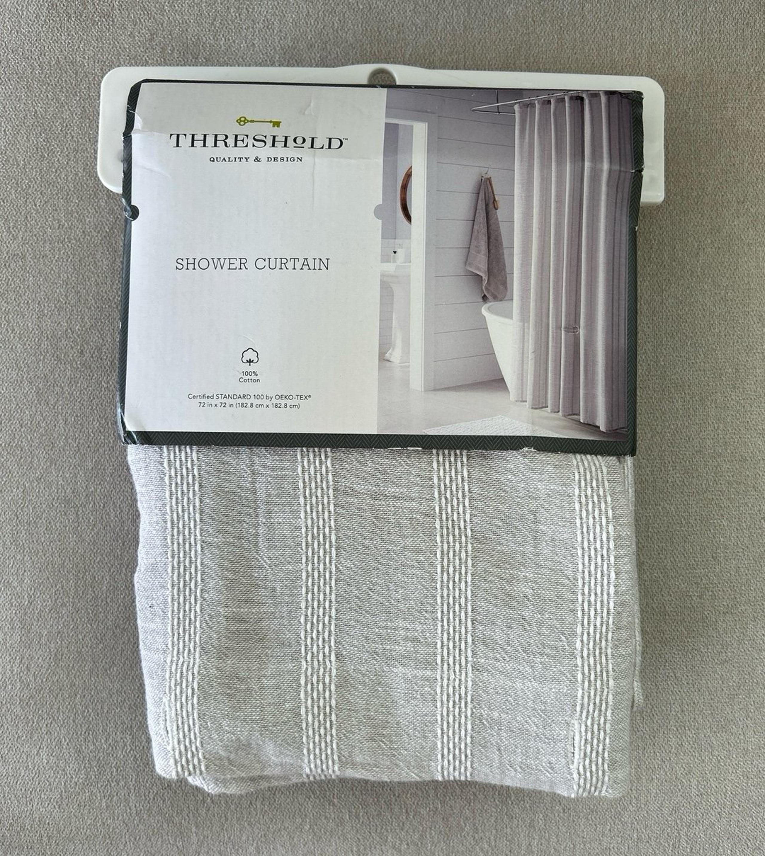 Tonal Striped Shower Curtain by Threshold