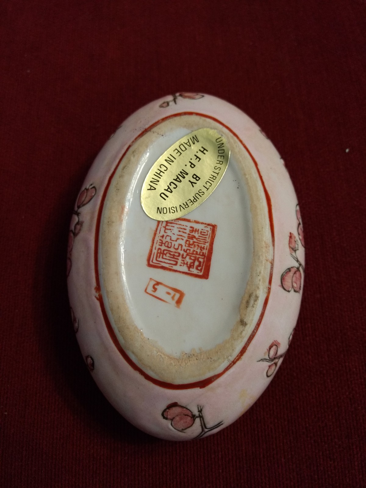 Vintage 1920's Chinese Porcelain on sale Oval Trinket Box Hand Painted by H F P Mauac