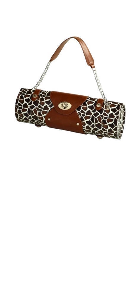 Picnic at Ascot Wine Carrier & Purse w/ Padded Interior & Inside Pocket Giraffe